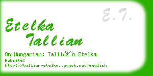 etelka tallian business card